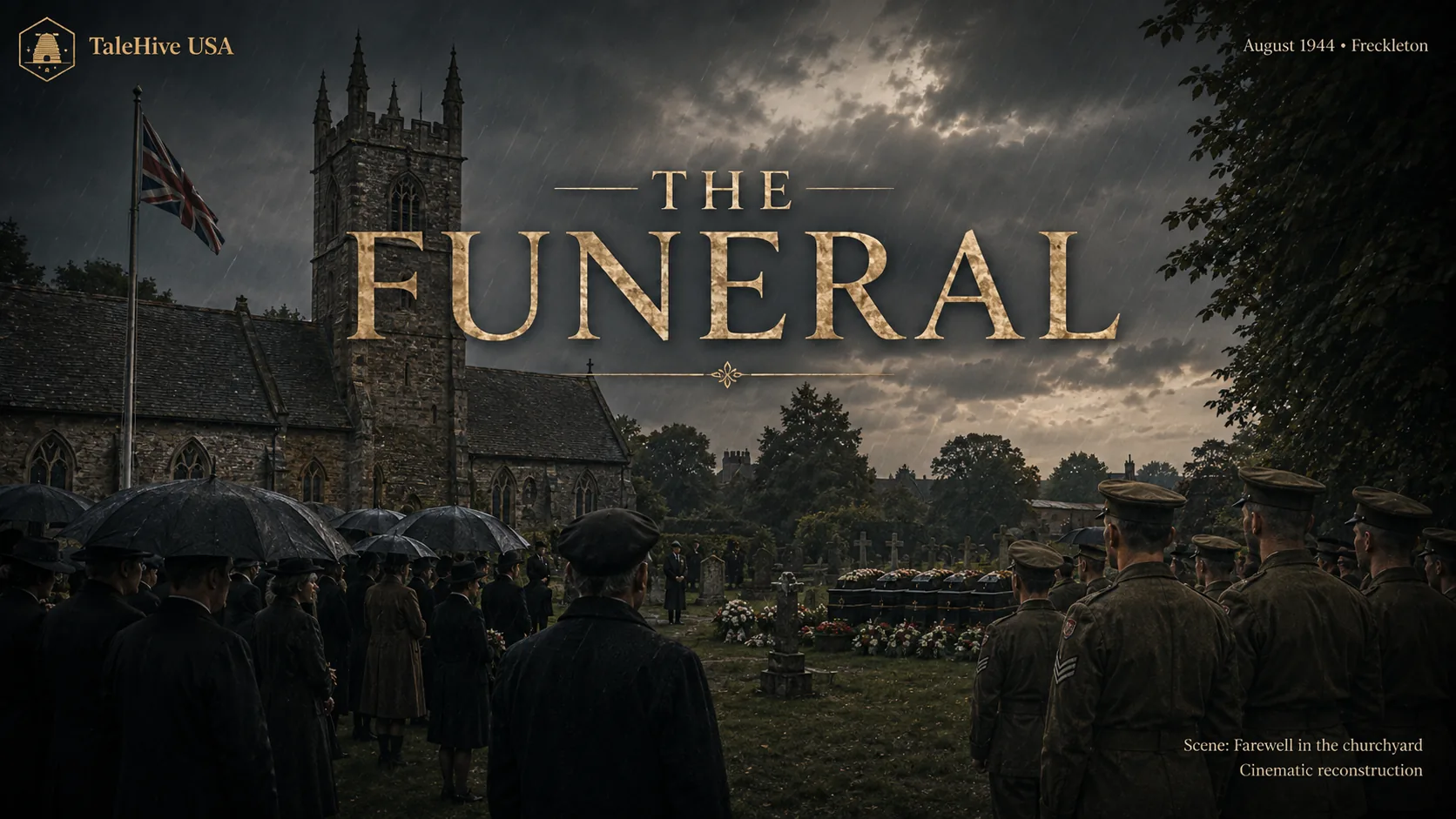 Respectful cinematic reconstruction of the Freckleton funeral and communal mourning