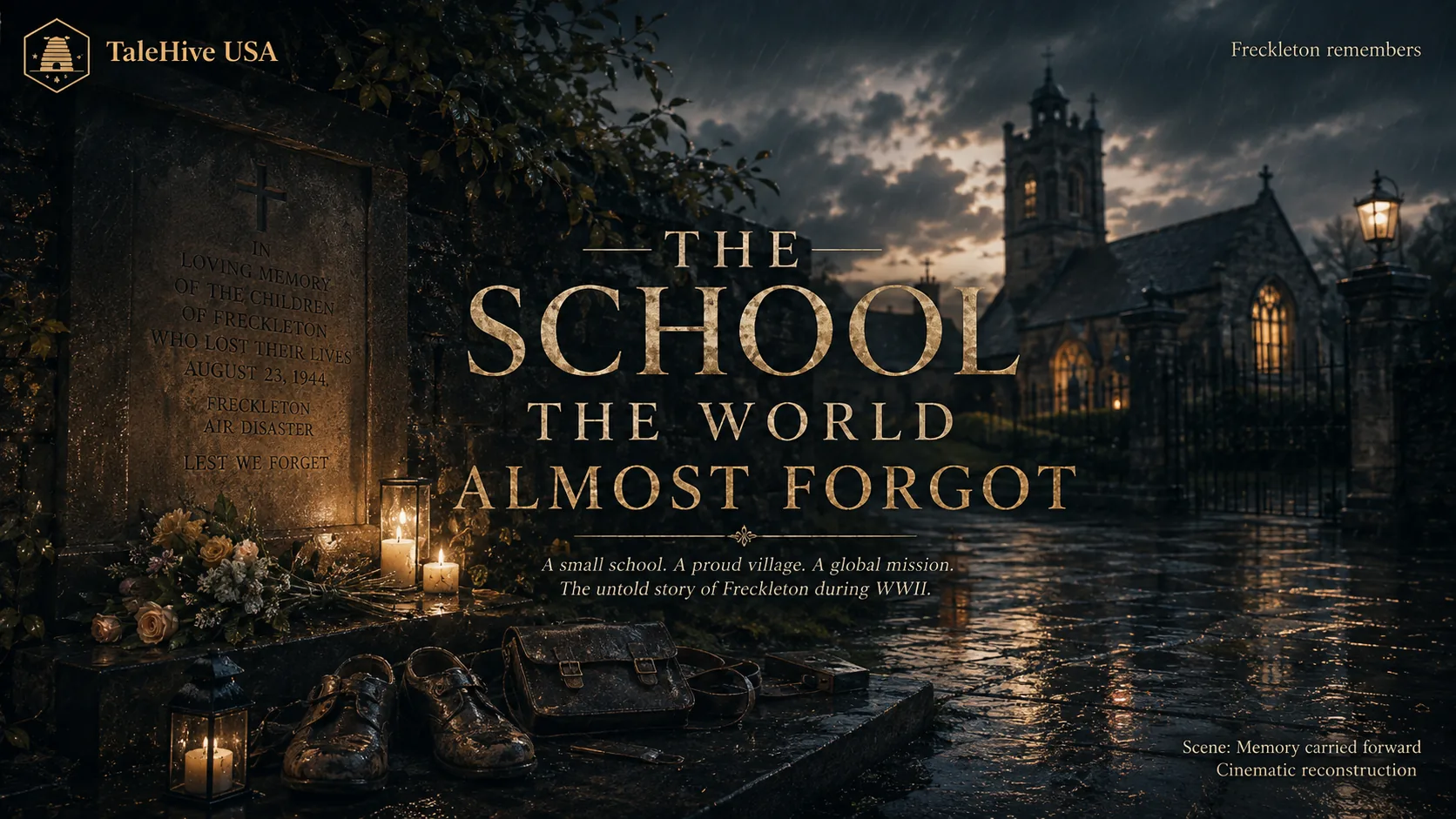 Cinematic memorial reconstruction of Freckleton remembrance